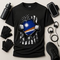Marshall Islands Usa Flag Marshallese American Cooling Performance Crew T-Shirt