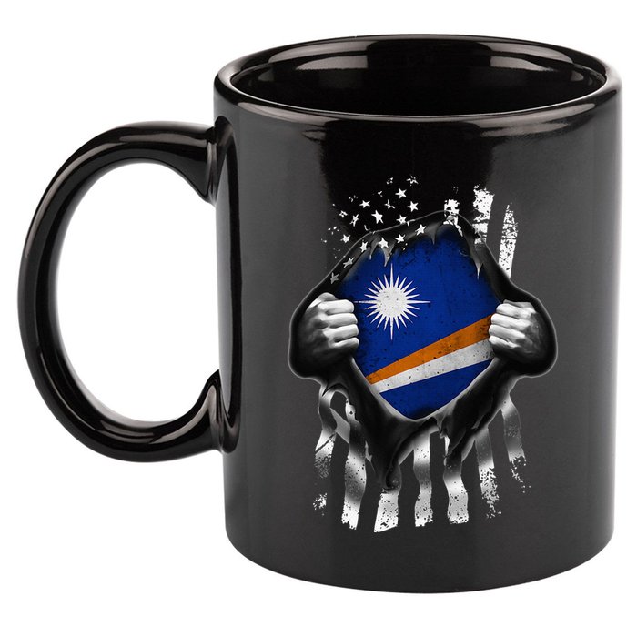 Marshall Islands Usa Flag Marshallese American 11oz C Handle Ceramic Mug