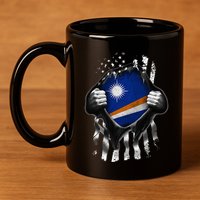 Marshall Islands Usa Flag Marshallese American 11oz C Handle Ceramic Mug