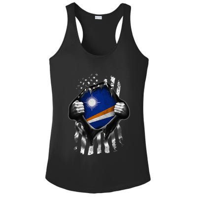 Marshall Islands Usa Flag Marshallese American Ladies PosiCharge Competitor Racerback Tank