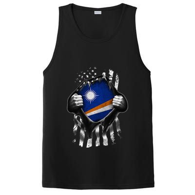 Marshall Islands Usa Flag Marshallese American PosiCharge Competitor Tank