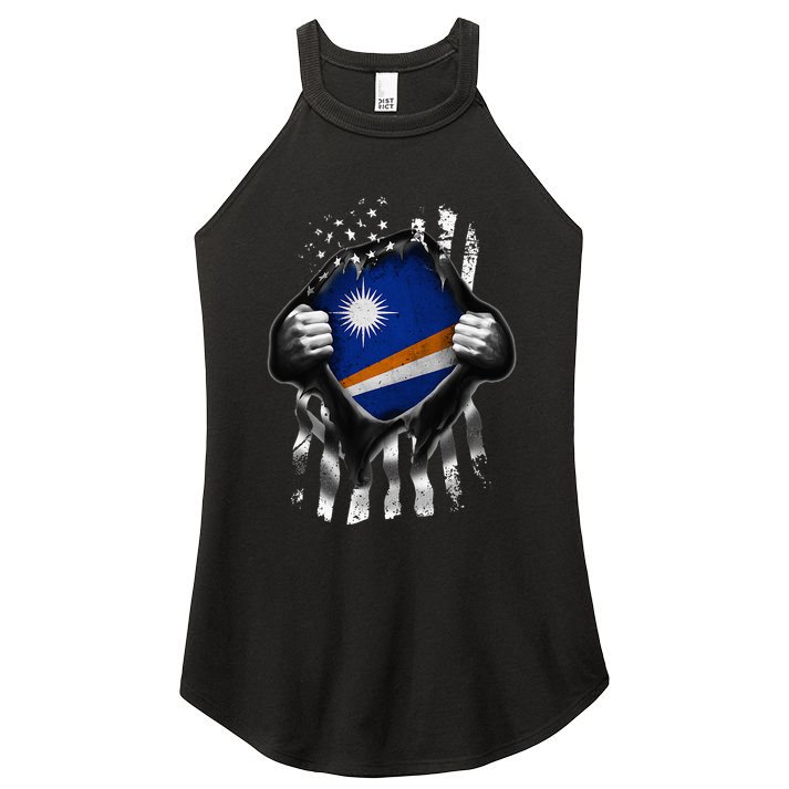 Marshall Islands Usa Flag Marshallese American Women's Perfect Tri Rocker Tank