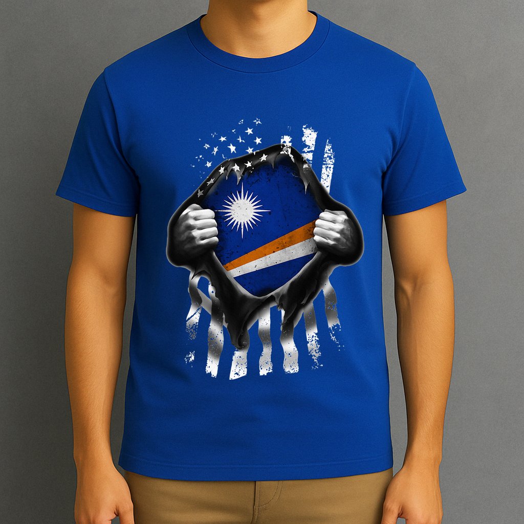 Marshall Islands Usa Flag Marshallese American T-Shirt