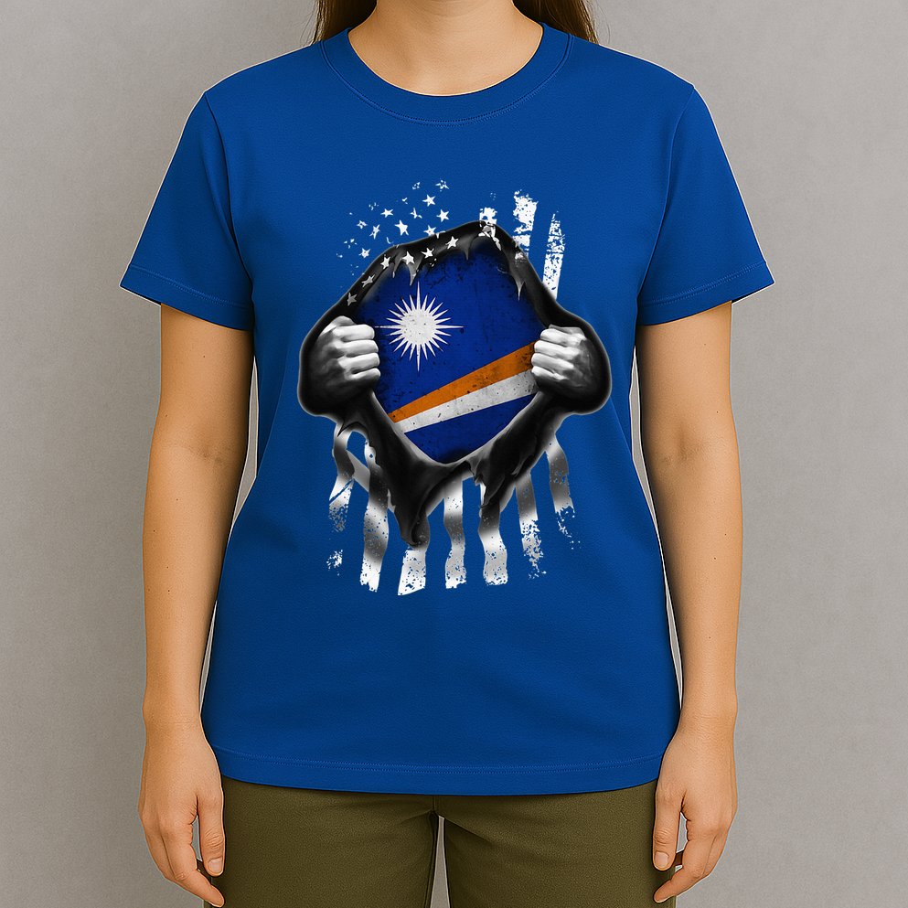 Marshall Islands Usa Flag Marshallese American T-Shirt