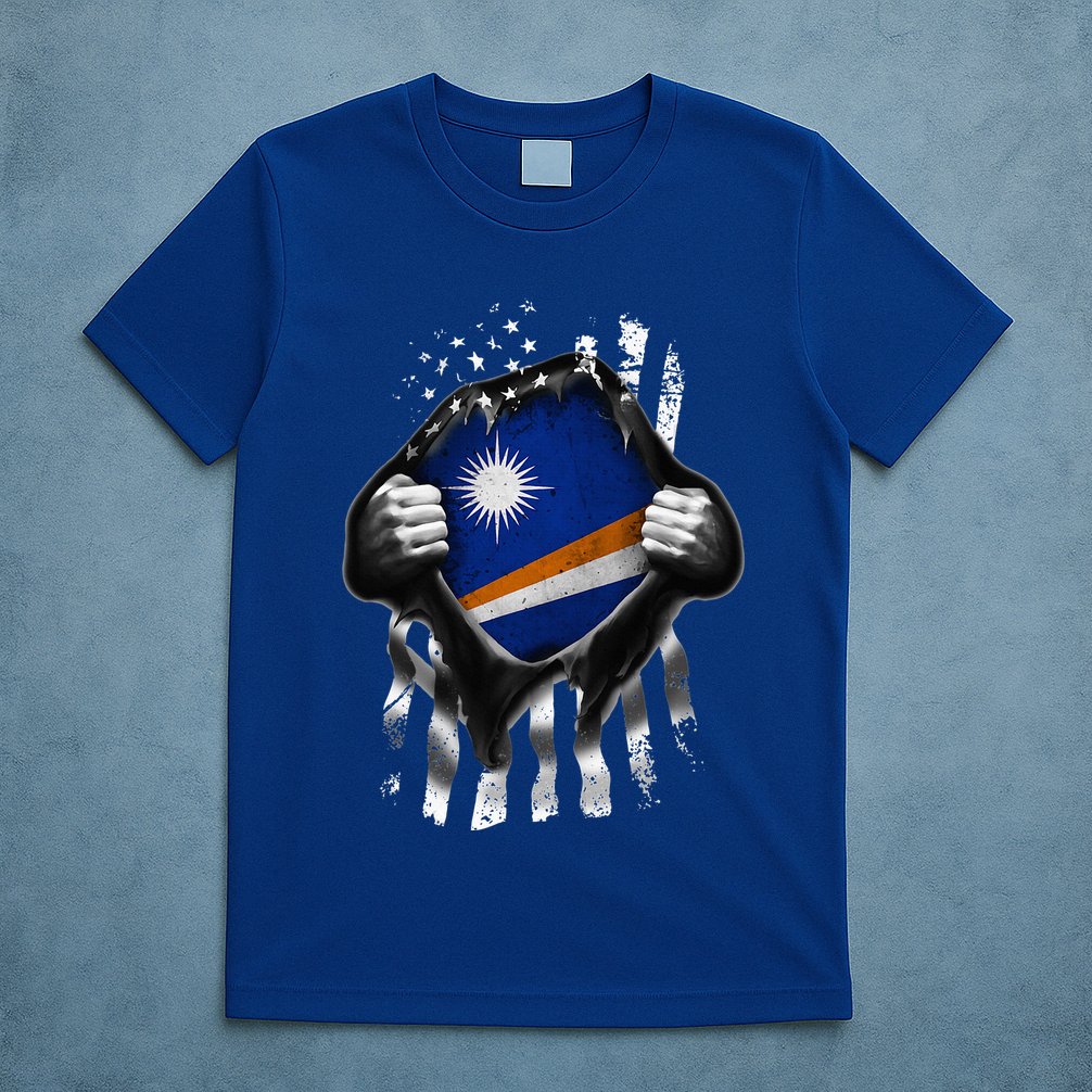 Marshall Islands Usa Flag Marshallese American T-Shirt