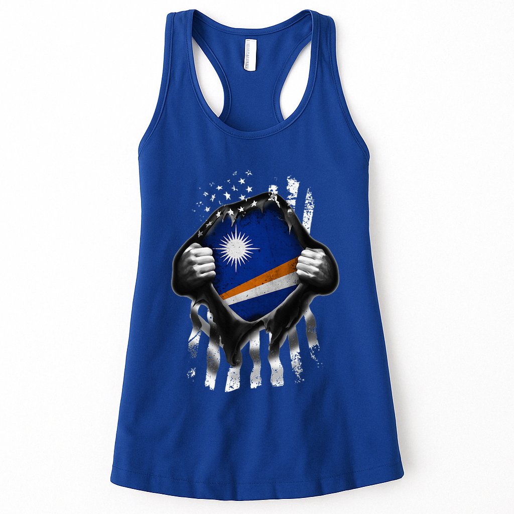 Marshall Islands Usa Flag Marshallese American Womens Tank Top