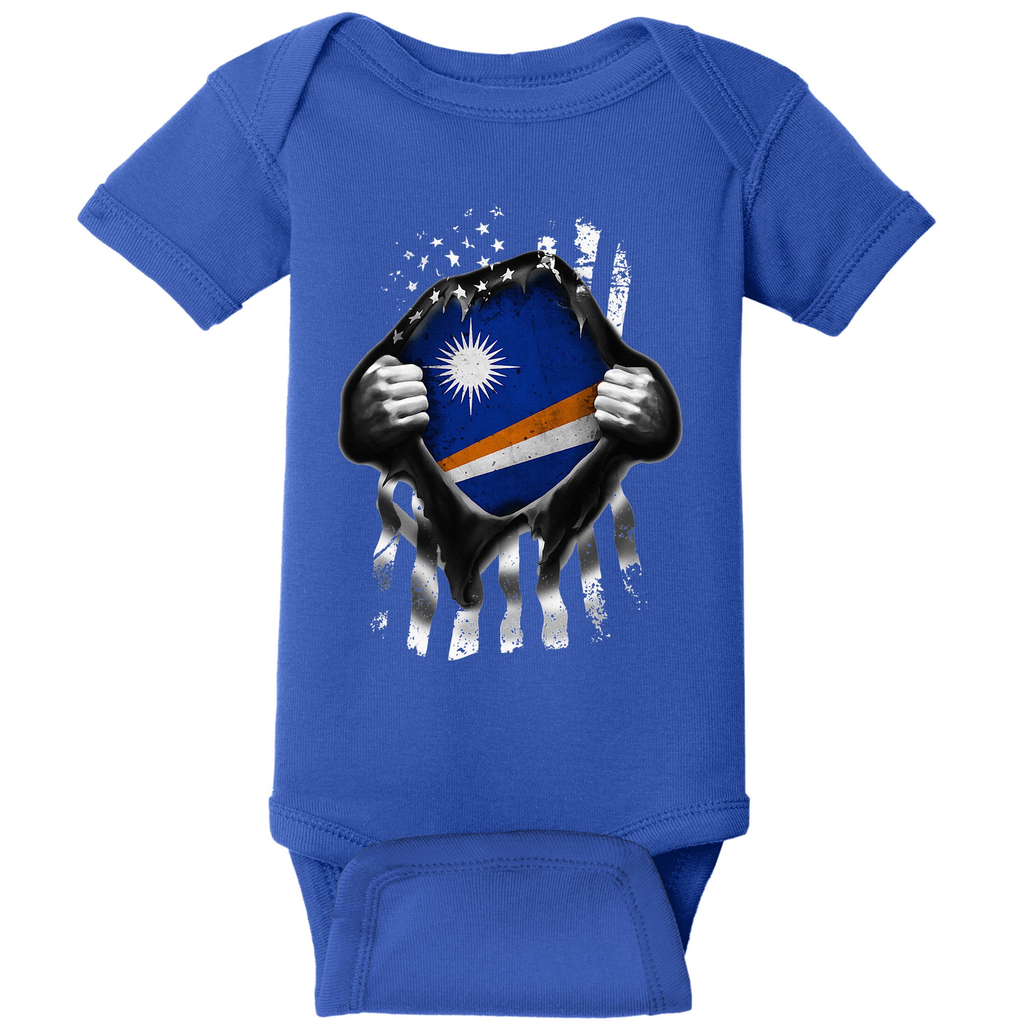 Marshall Islands Usa Flag Marshallese American Baby Bodysuit
