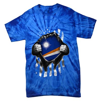 Marshall Islands Usa Flag Marshallese American Tie-Dye T-Shirt
