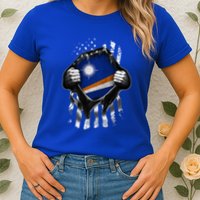 Marshall Islands Usa Flag Marshallese American Womens T-Shirt