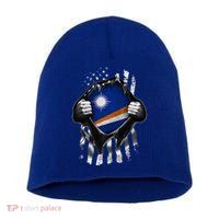 Marshall Islands Usa Flag Marshallese American Short Acrylic Beanie