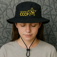 Made In Ussr Soviet Union Star Hammer And Sickle Bucket Hat