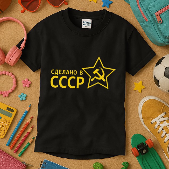 Made In Ussr Soviet Union Star Hammer And Sickle Kids T-Shirt