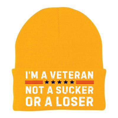 Military Im Veteran Not A Sucker Or A Loser Veteran Day Gift Knit Cap Winter Beanie