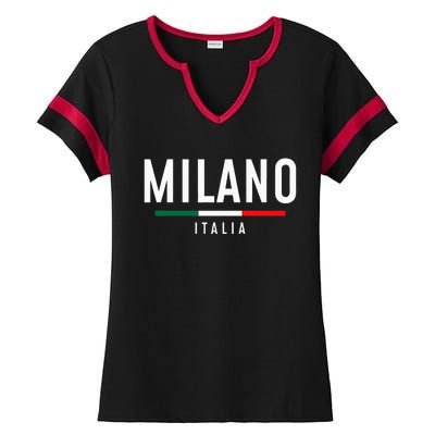 Milano Italia Vintage Milan Italy Girl Retro Souvenir Ladies Halftime Notch Neck Tee