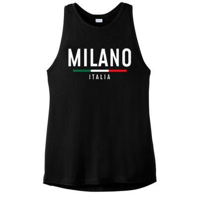 Milano Italia Vintage Milan Italy Girl Retro Souvenir Ladies PosiCharge Tri-Blend Wicking Tank