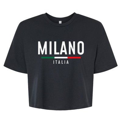 Milano Italia Vintage Milan Italy Girl Retro Souvenir Bella+Canvas Jersey Crop Tee