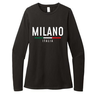 Milano Italia Vintage Milan Italy Girl Retro Souvenir Womens CVC Long Sleeve Shirt