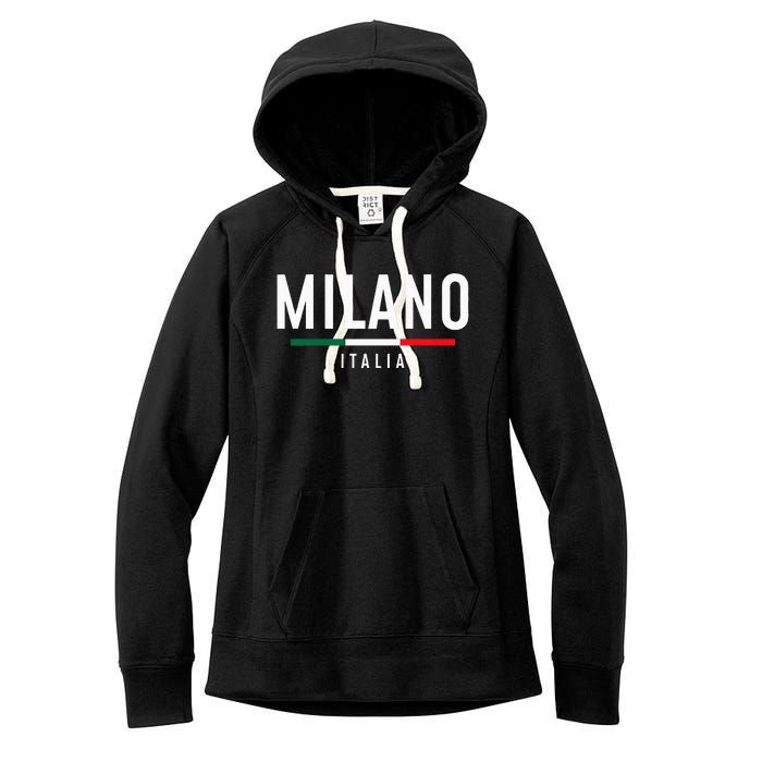 Milano Italia Vintage Milan Italy Girl Retro Souvenir Women's Fleece Hoodie