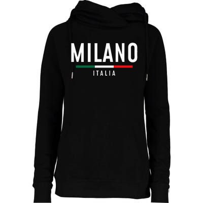 Milano Italia Vintage Milan Italy Girl Retro Souvenir Womens Funnel Neck Pullover Hood