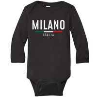 Milano Italia Vintage Milan Italy Girl Retro Souvenir Baby Long Sleeve Bodysuit