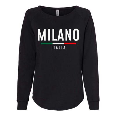 Milano Italia Vintage Milan Italy Girl Retro Souvenir Womens California Wash Sweatshirt