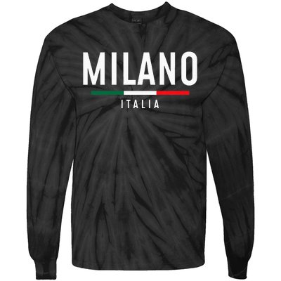 Milano Italia Vintage Milan Italy Girl Retro Souvenir Tie-Dye Long Sleeve Shirt