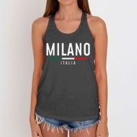 Milano Italia Vintage Milan Italy Girl Retro Souvenir Women's Knotted Racerback Tank