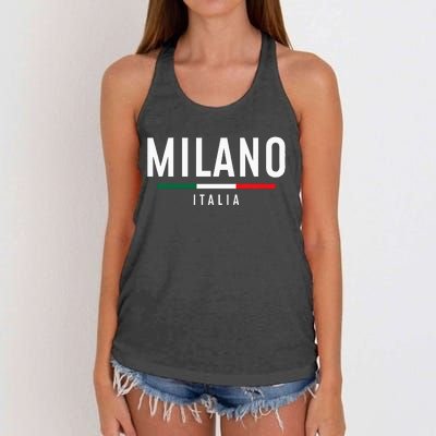 Milano Italia Vintage Milan Italy Girl Retro Souvenir Women's Knotted Racerback Tank