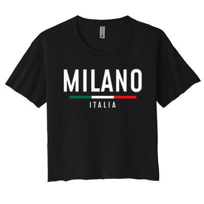 Milano Italia Vintage Milan Italy Girl Retro Souvenir Women's Crop Top Tee