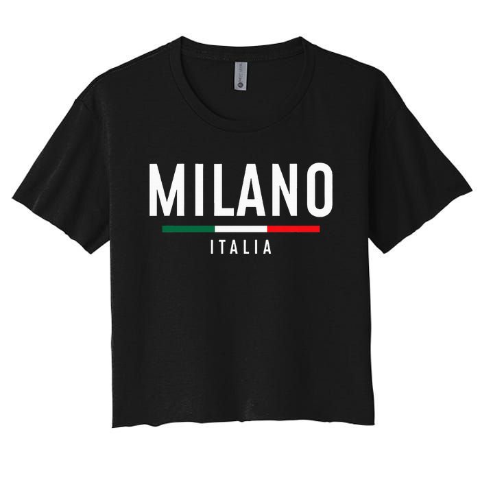 Milano Italia Vintage Milan Italy Girl Retro Souvenir Women's Crop Top Tee