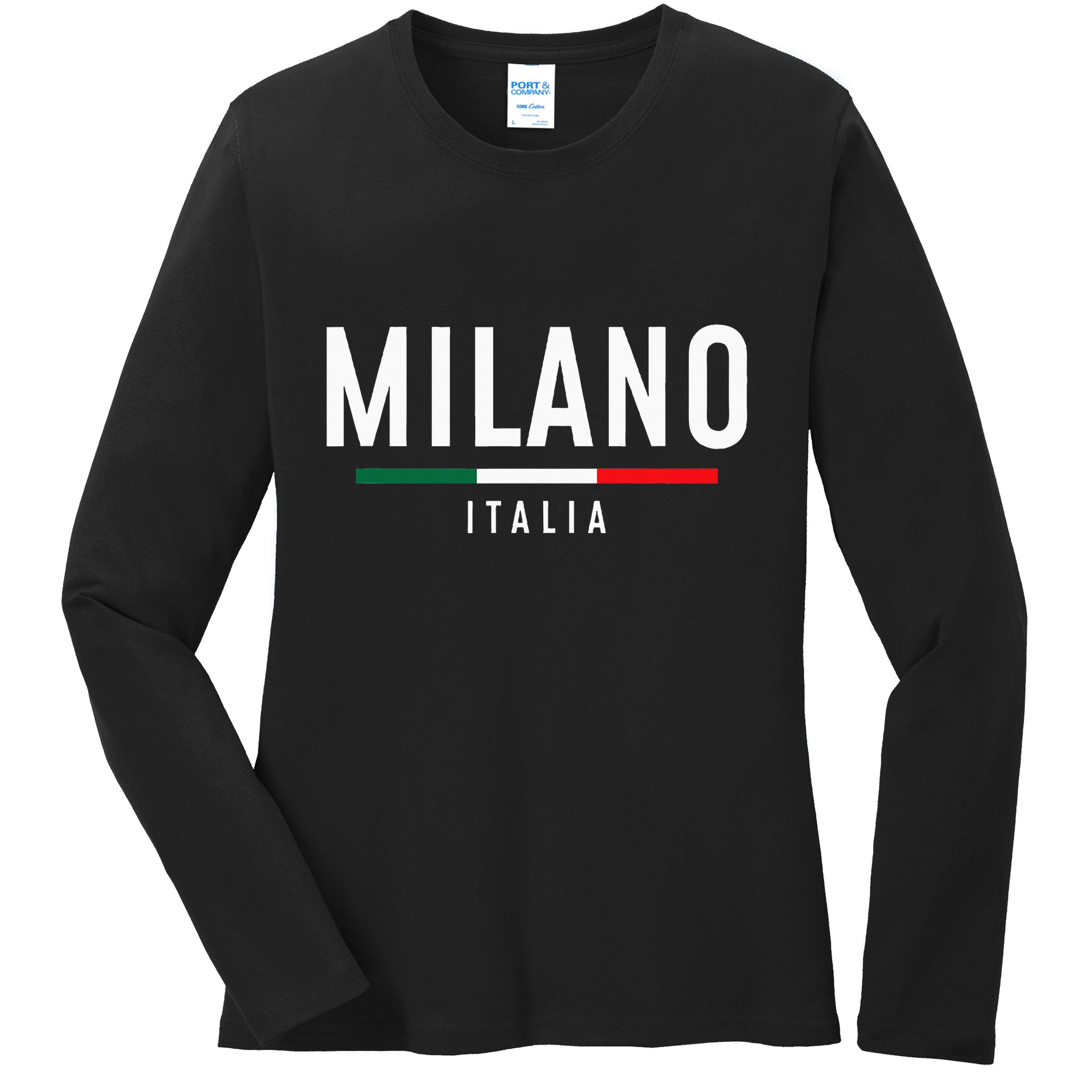 Milano Italia Vintage Milan Italy Girl Retro Souvenir Ladies Long Sleeve Shirt