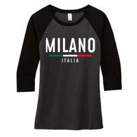 Milano Italia Vintage Milan Italy Girl Retro Souvenir Women's Tri-Blend 3/4-Sleeve Raglan Shirt