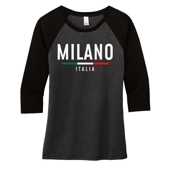 Milano Italia Vintage Milan Italy Girl Retro Souvenir Women's Tri-Blend 3/4-Sleeve Raglan Shirt