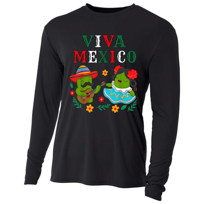 Mexican Independence Viva Mexico Maracas Guitar Cooling Performance Long Sleeve Crew