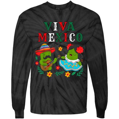 Mexican Independence Viva Mexico Maracas Guitar Tie-Dye Long Sleeve Shirt