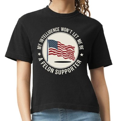 My Intelligence WonT Let Me Be A Felon Supporter Comfort Colors Boxy T-Shirt