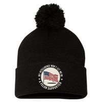 My Intelligence WonT Let Me Be A Felon Supporter Pom Pom 12in Knit Beanie