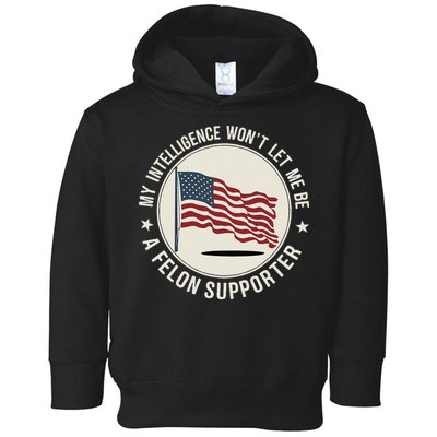 My Intelligence WonT Let Me Be A Felon Supporter Toddler Hoodie