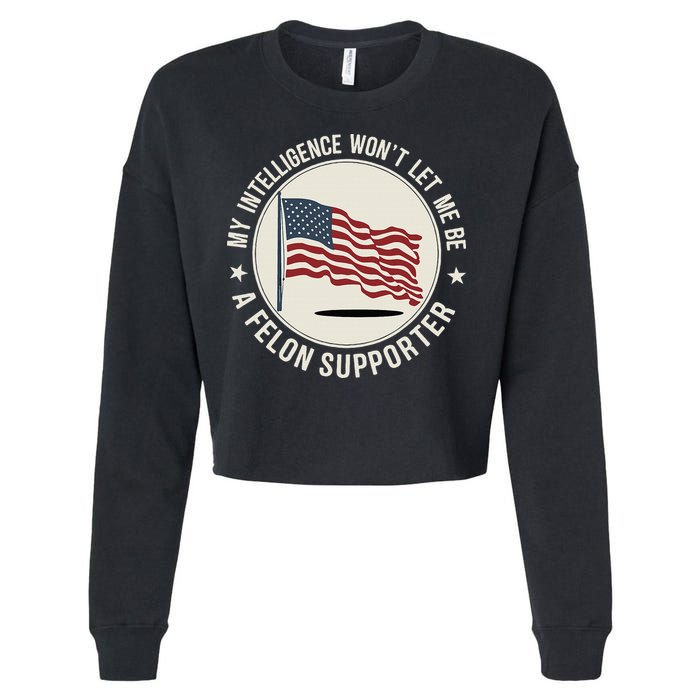 My Intelligence WonT Let Me Be A Felon Supporter Cropped Pullover Crew
