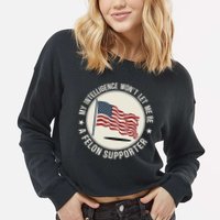 My Intelligence WonT Let Me Be A Felon Supporter Cropped Pullover Crew