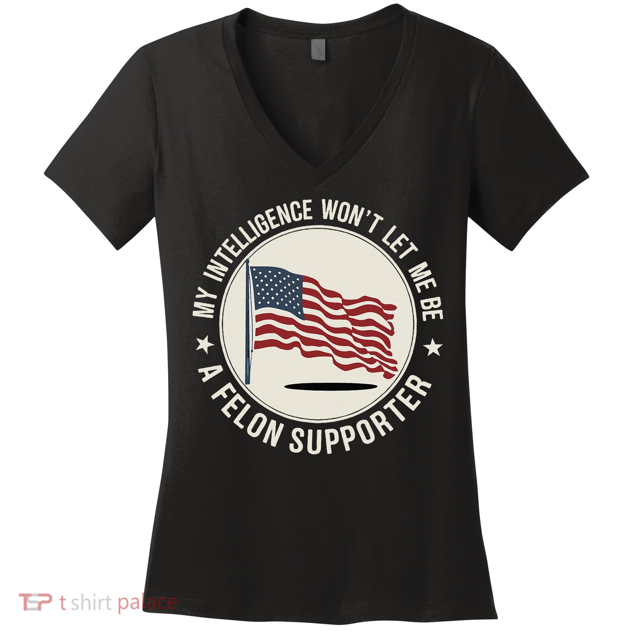 My Intelligence WonT Let Me Be A Felon Supporter Women's V-Neck T-Shirt