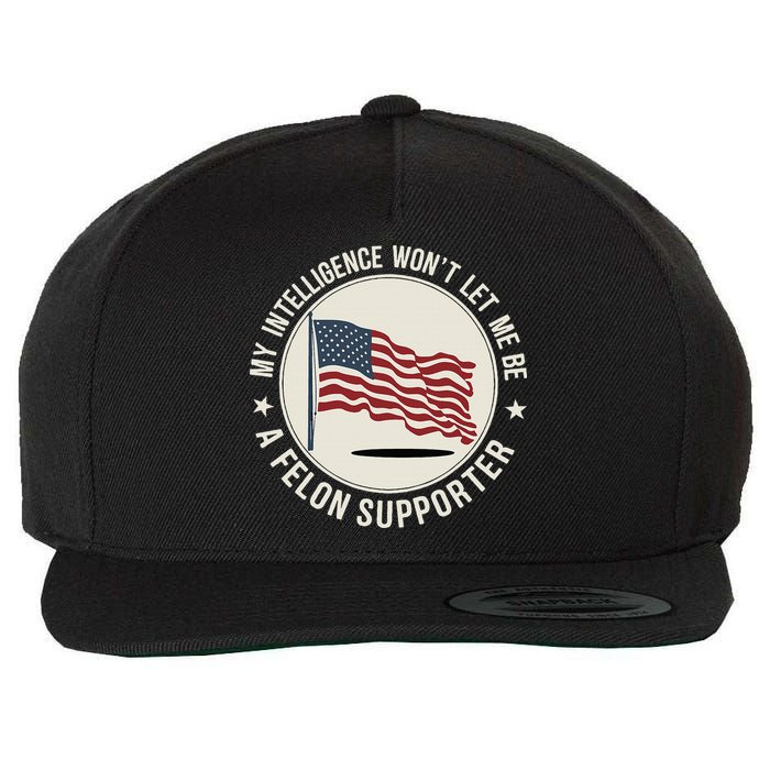 My Intelligence WonT Let Me Be A Felon Supporter Wool Snapback Cap