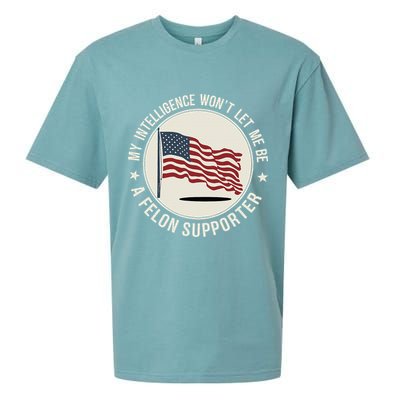 My Intelligence WonT Let Me Be A Felon Supporter Sueded Cloud Jersey T-Shirt