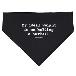 My Ideal Weight Is Me Holding A Barbell USA-Made Doggie Bandana