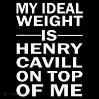 My Ideal Weight Is Henry Cavill On Top Of Me Drawstring Bag
