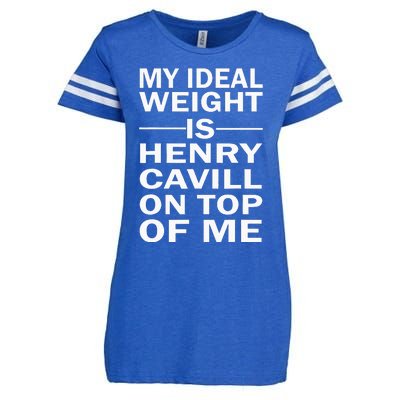 My Ideal Weight Is Henry Cavill On Top Of Me Enza Ladies Jersey Football T-Shirt