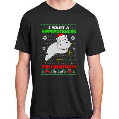 Math I Want A Hippopotenuse For Christmath Ugly Sweater Xmas Gift Adult ChromaSoft Performance T-Shirt