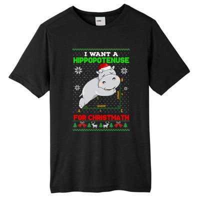 Math I Want A Hippopotenuse For Christmath Ugly Sweater Xmas Gift Tall Fusion ChromaSoft Performance T-Shirt