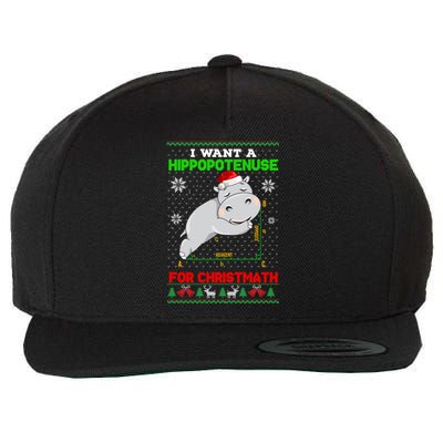 Math I Want A Hippopotenuse For Christmath Ugly Sweater Xmas Gift Wool Snapback Cap