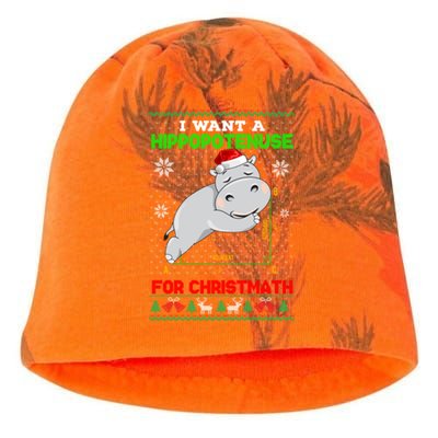 Math I Want A Hippopotenuse For Christmath Ugly Sweater Xmas Gift Kati - Camo Knit Beanie